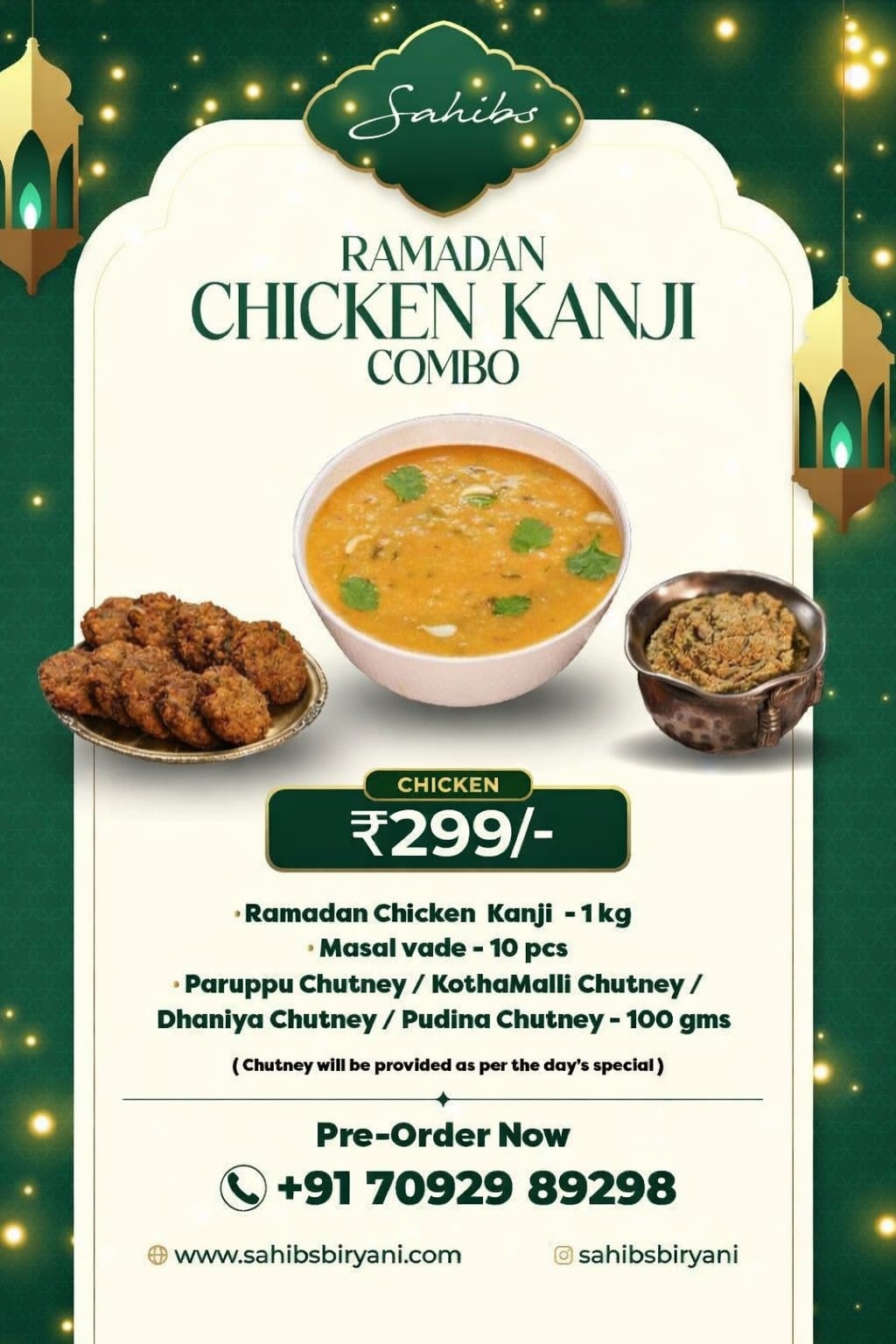 Ramadan Chicken Kanji Combo